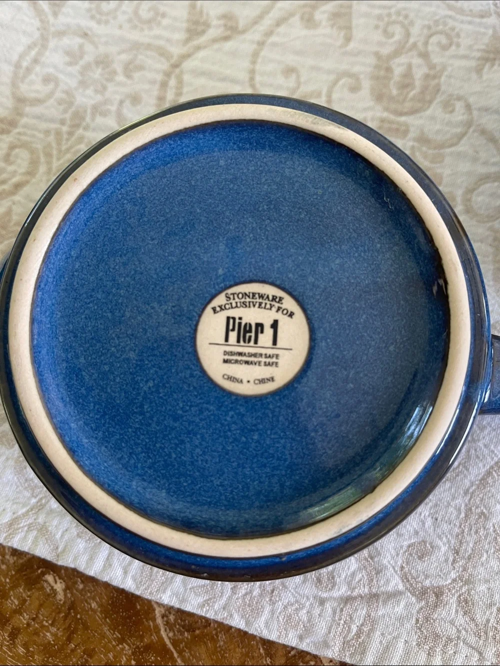 Pier 1 Blue Stoneware Ceramic Teapot for One